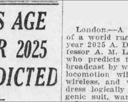 Историк из Канады показал 17 предсказаний на 2025 год из архивных газет 1925-го